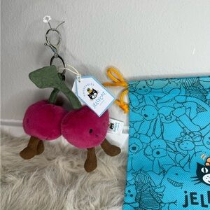 Jellycat Cherries Bag Charm with dust bag